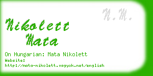 nikolett mata business card